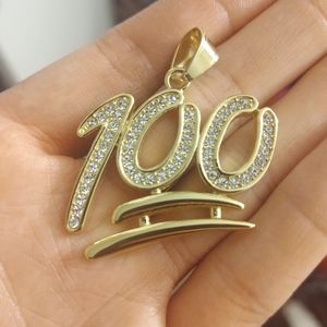 Stainless steel 100 emoji pendant